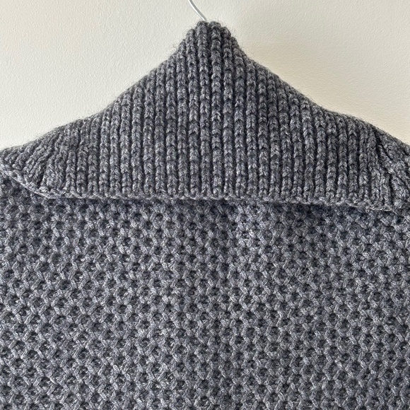 Vince Gray Wool Yak Textured Honeycomb Chunky Knit Open Cardigan - Picture 12 of 16